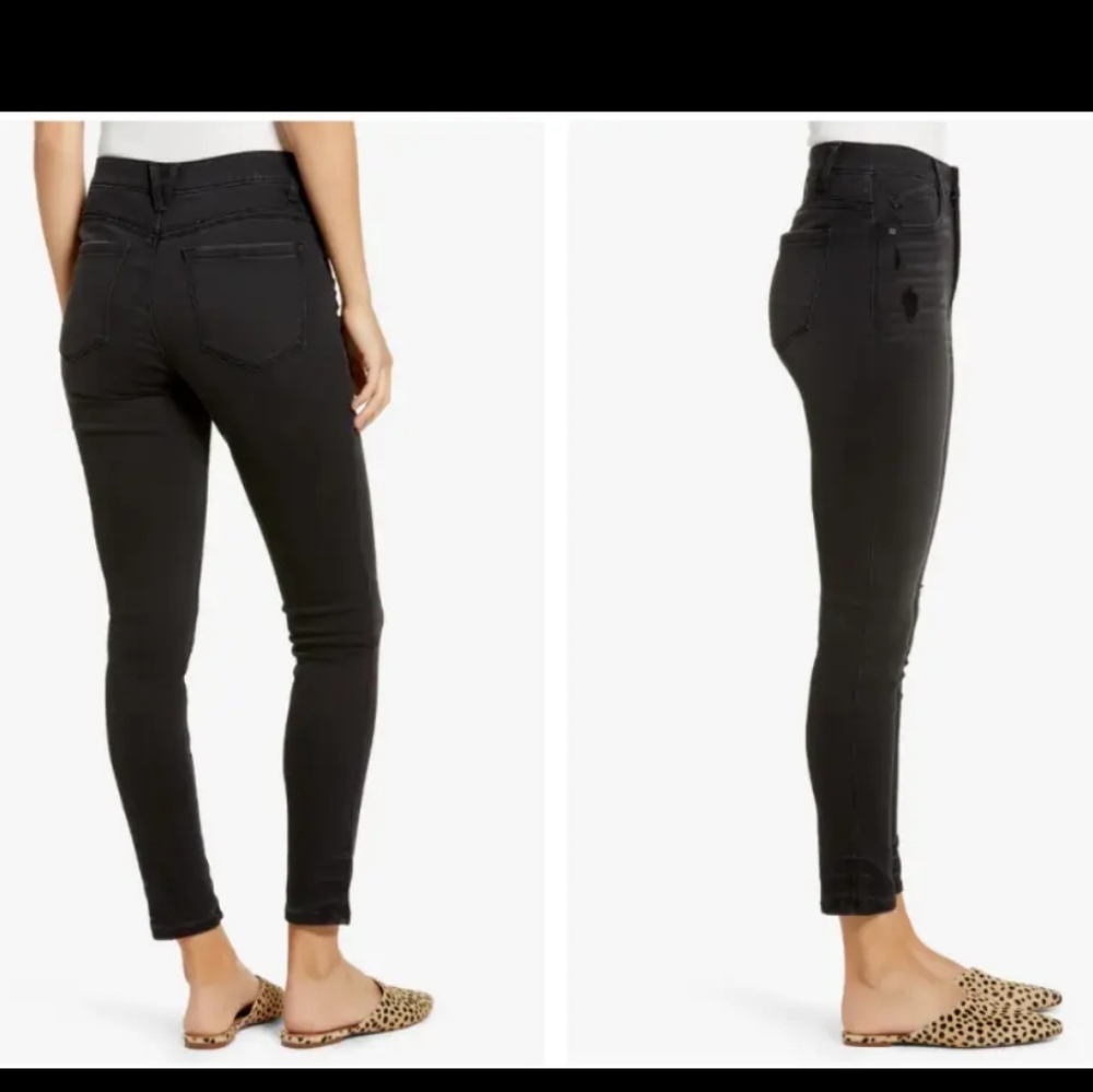 Wit & Wisdom - Ab-Solution High Waist Distressed Ankle Skinny Jeans | 4 | Black